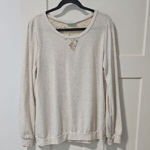 Cream Lace Detail Women's Top